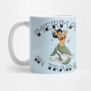 Womens Mermaid In Training Cute Tattoo Art Summer Beach Wear Mug